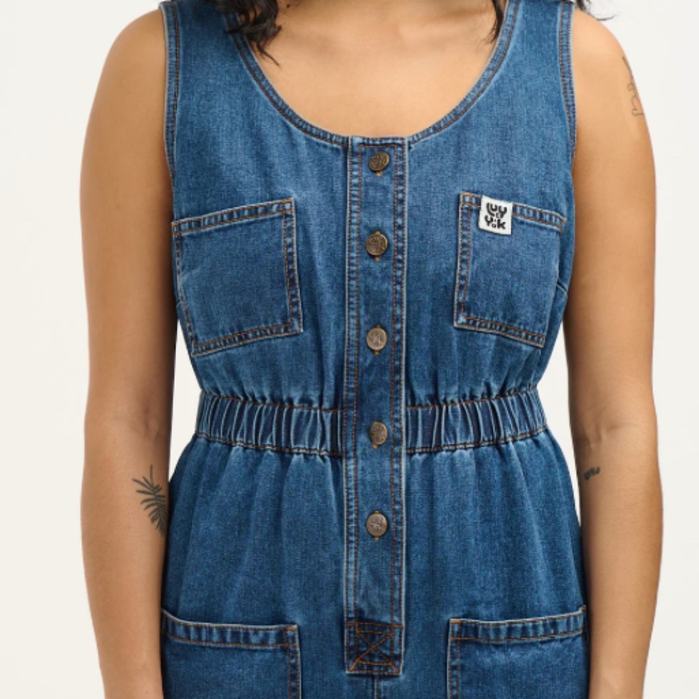 Denim Blue Midwash Jumpsuit --- Lucy & Yak Juni